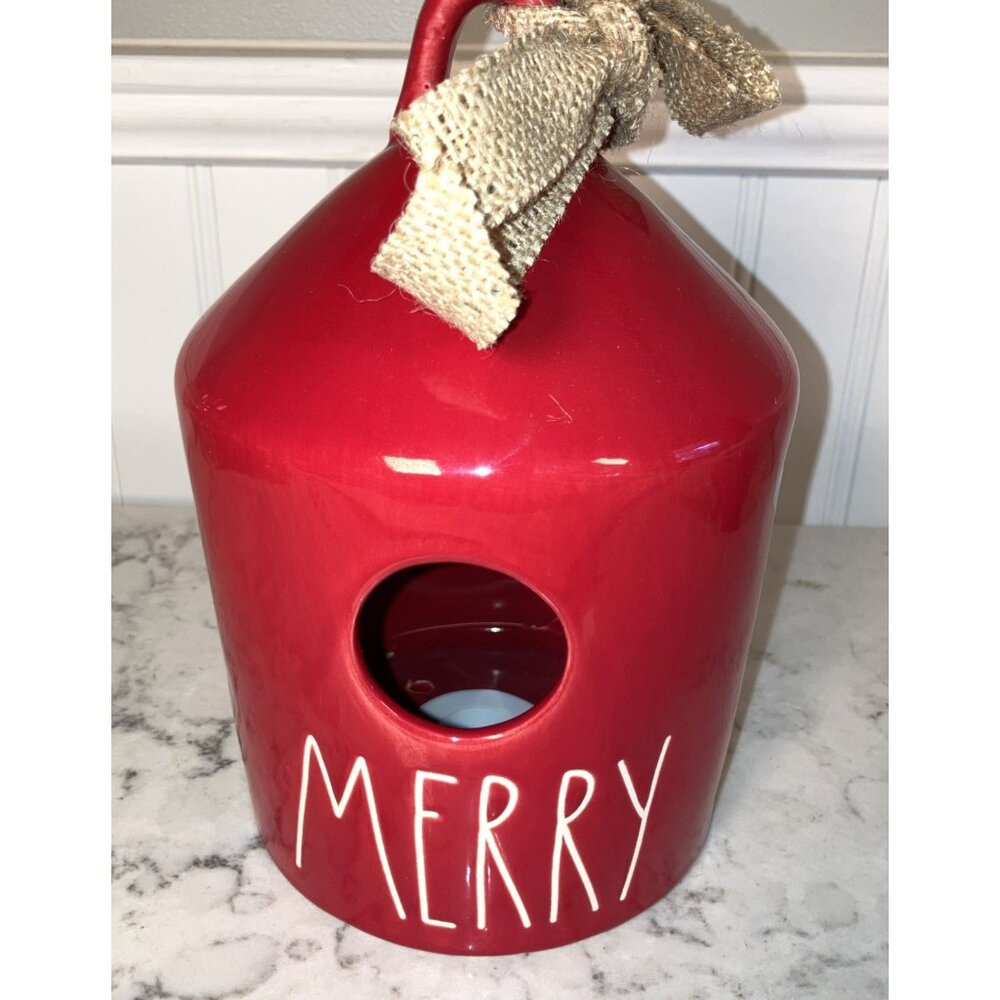 Rae Dun Merry birdhouse Red round Christmas 2019 By Magenta Holiday Season